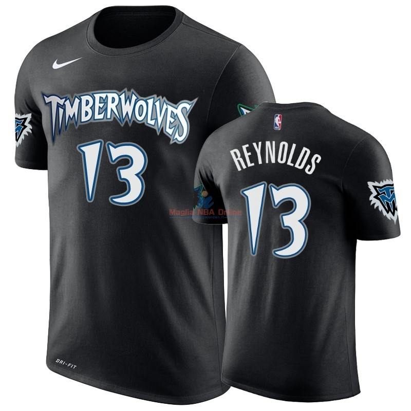 Acquista Maglia NBA Minnesota Timberwolves Manica corta #13 Cameron Reynolds Nero Hardwood Classic