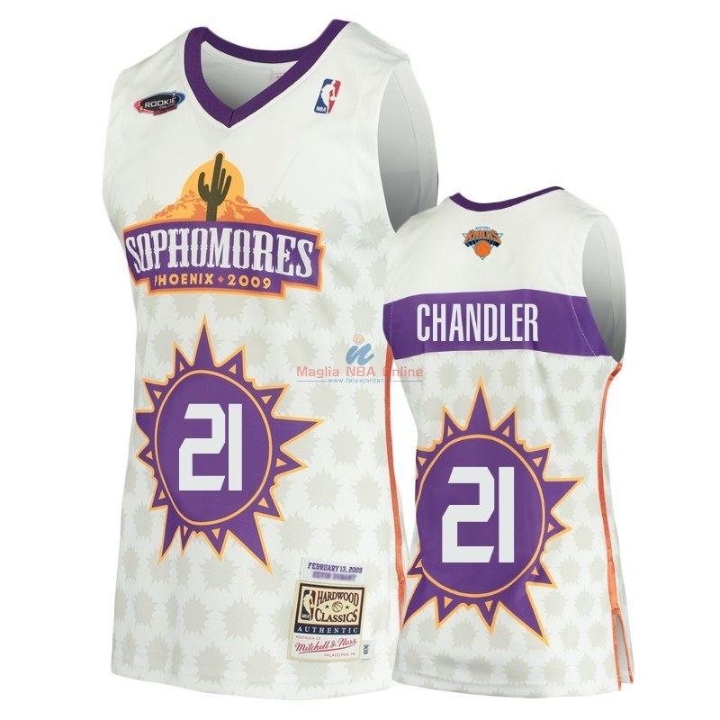 Acquista Maglia NBA New York Knicks #21 Wilson Chandler Bianco Hardwood Classics 2009