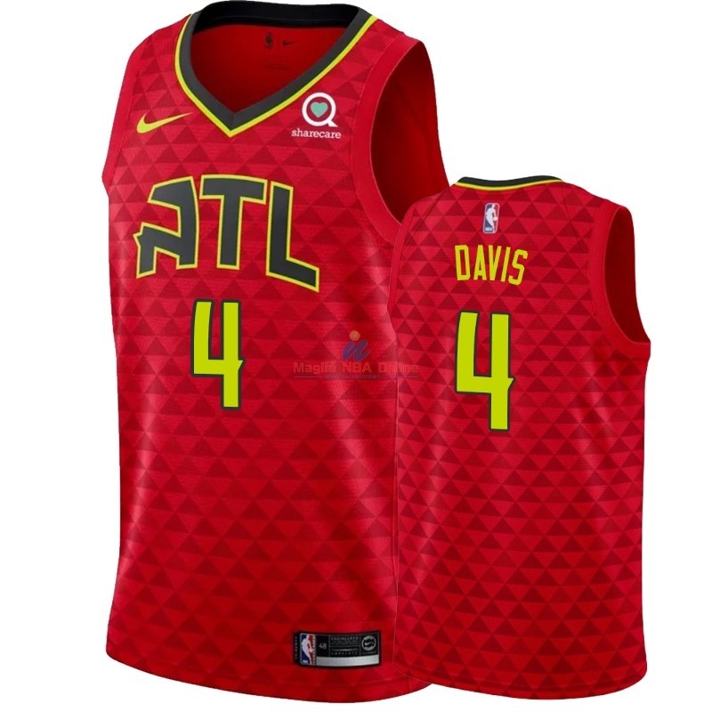 Acquista Maglia NBA Nike Atlanta Hawks #4 Deyonta Davis Rosso Statement 2018-19