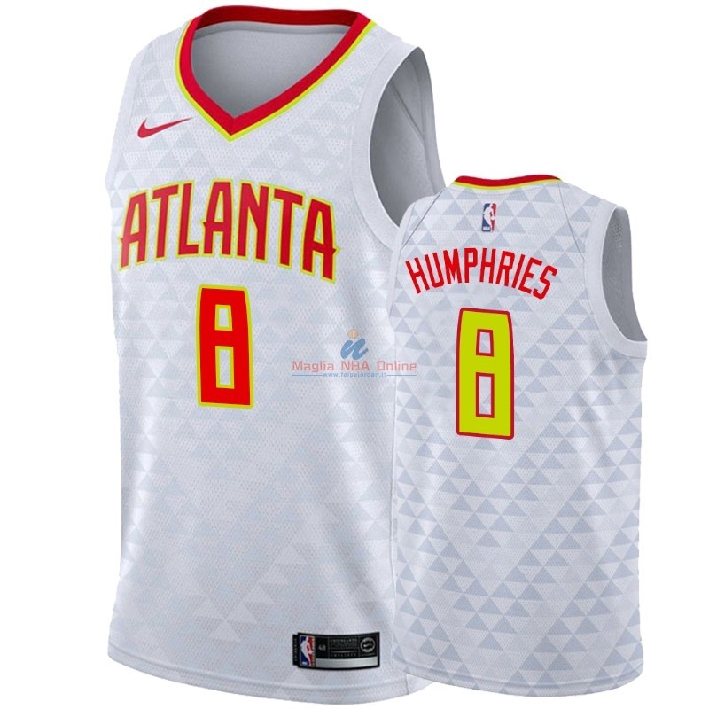 Acquista Maglia NBA Nike Atlanta Hawks #8 Isaac Humphries Bianco Associatio 2018-19