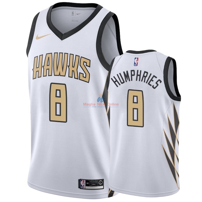 Acquista Maglia NBA Nike Atlanta Hawks #8 Isaac Humphries Bianco Città 2018-19