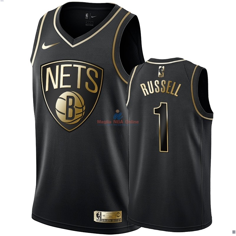 Acquista Maglia NBA Nike Brooklyn Nets #1 D'Angelo Russell Oro Edition