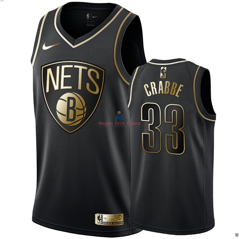 Acquista Maglia NBA Nike Brooklyn Nets #33 Allen Crabbe Oro Edition