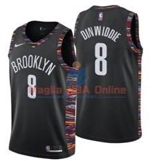 Acquista Maglia NBA Nike Brooklyn Nets #8 Spencer Dinwiddie Nero Edition