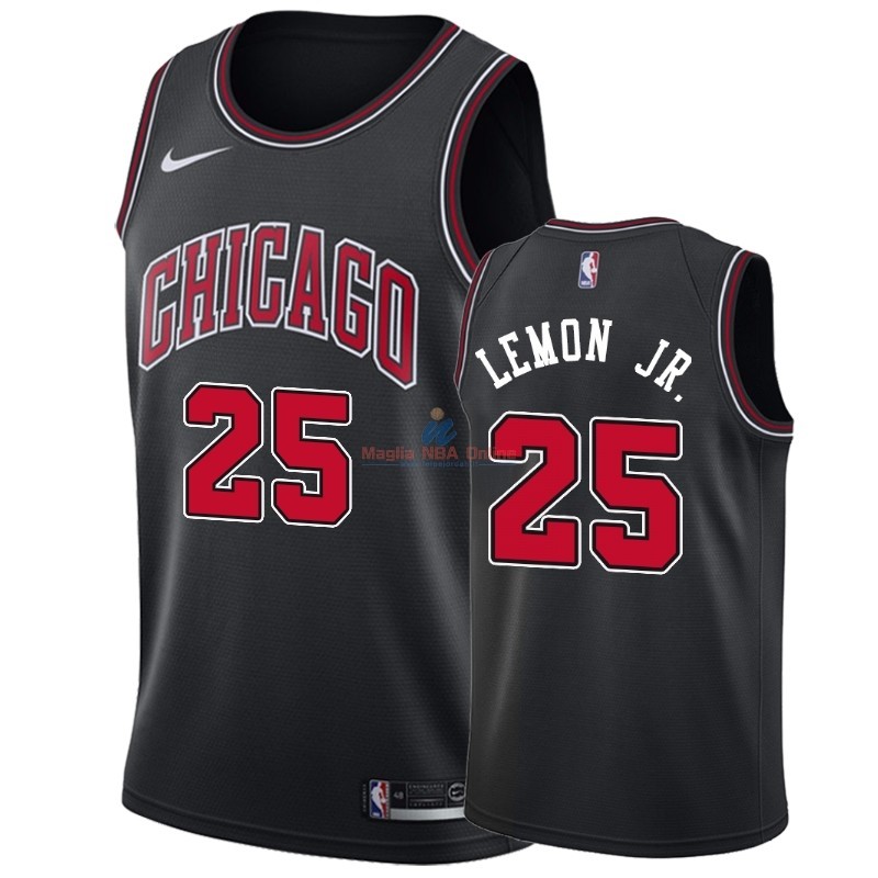 Acquista Maglia NBA Nike Chicago Bulls #25 Walt Lemon Jr. Nero Statement 2018-19