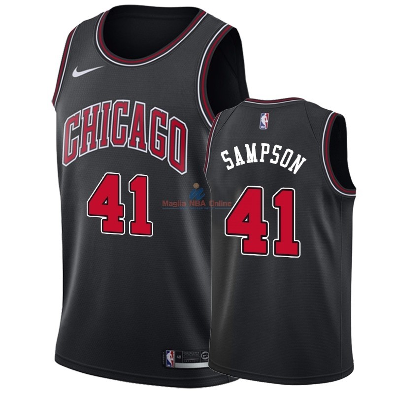 Acquista Maglia NBA Nike Chicago Bulls #41 Jakarr Sampson Nero Statement 2018-19