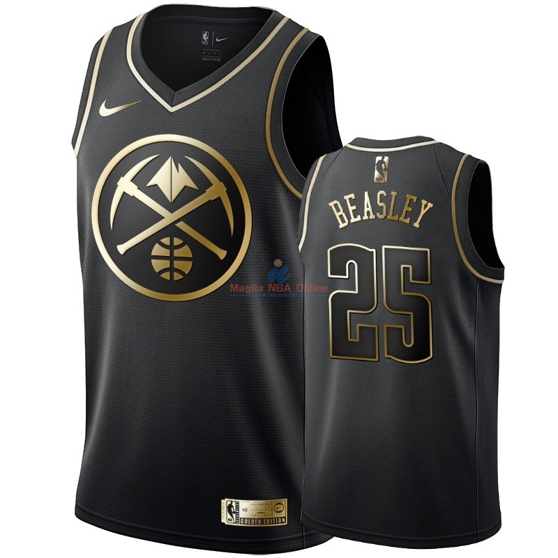 Acquista Maglia NBA Nike Denver Nuggets #25 Malik Beasley Oro Edition