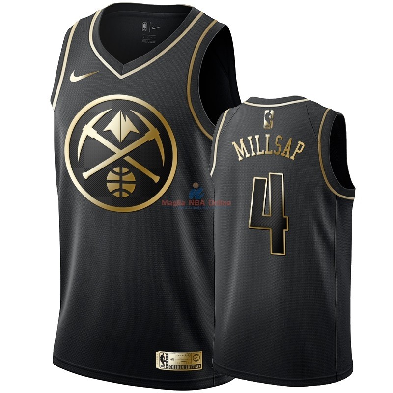 Acquista Maglia NBA Nike Denver Nuggets #4 Paul Millsap Oro Edition