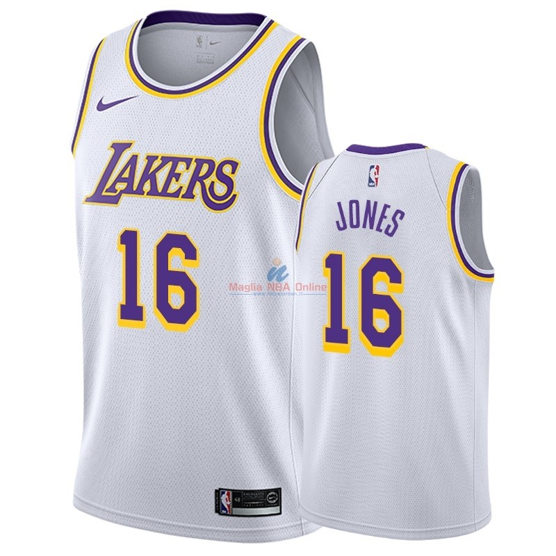 Acquista Maglia NBA Nike Los Angeles Lakers #16 Jemerrio Jones Bianco Association 2018-19