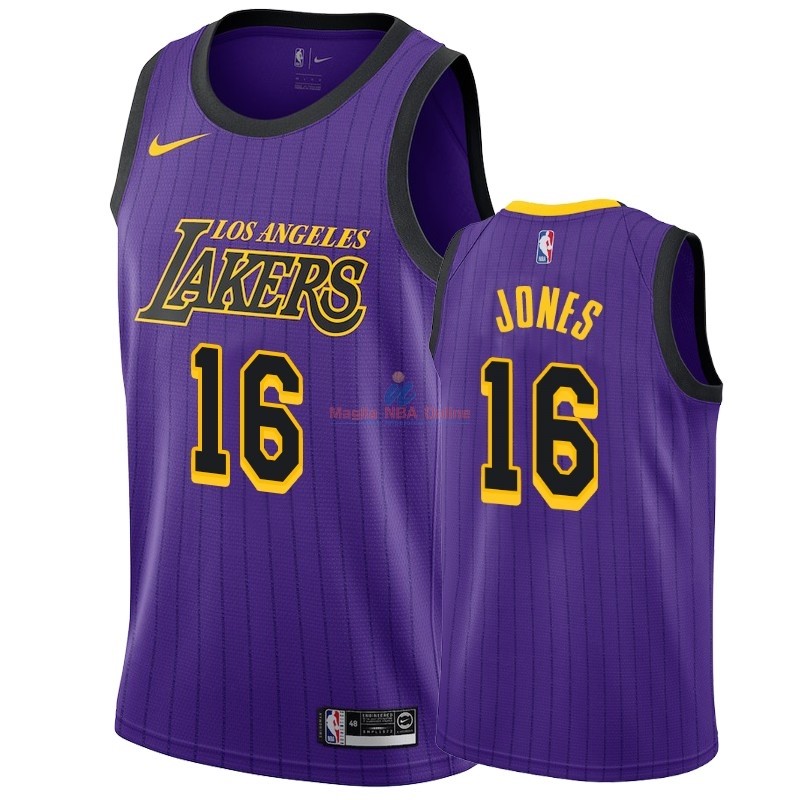Acquista Maglia NBA Nike Los Angeles Lakers #16 Jemerrio Jones Porpora Città 2018-19