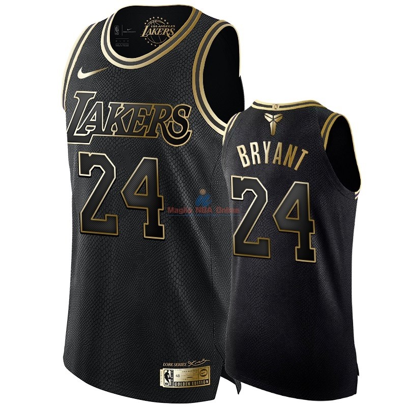Acquista Maglia NBA Nike Los Angeles Lakers #24 Kobe Bryant Oro Nero Edition