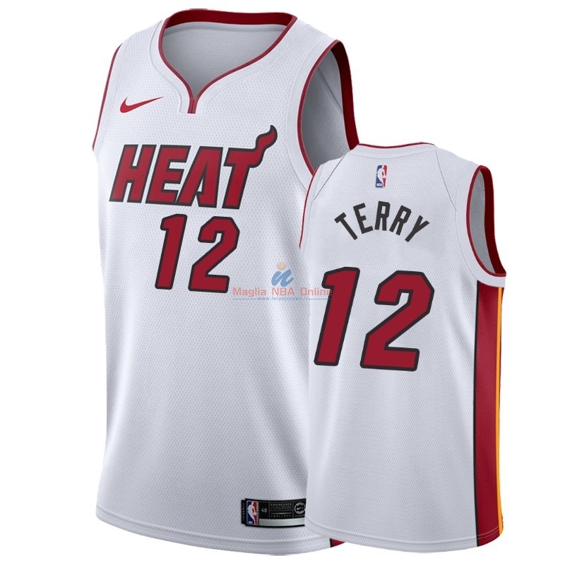 Acquista Maglia NBA Nike Miami Heat #12 Emanuel Terry Bianco Association 2018-19