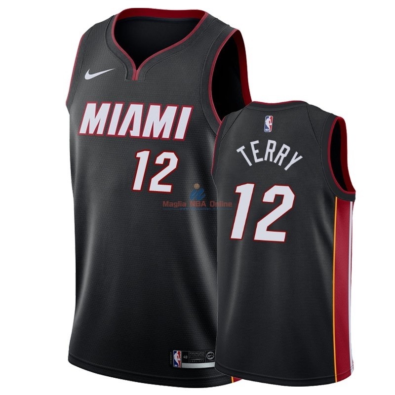 Acquista Maglia NBA Nike Miami Heat #12 Emanuel Terry Nero Icon 2018-19