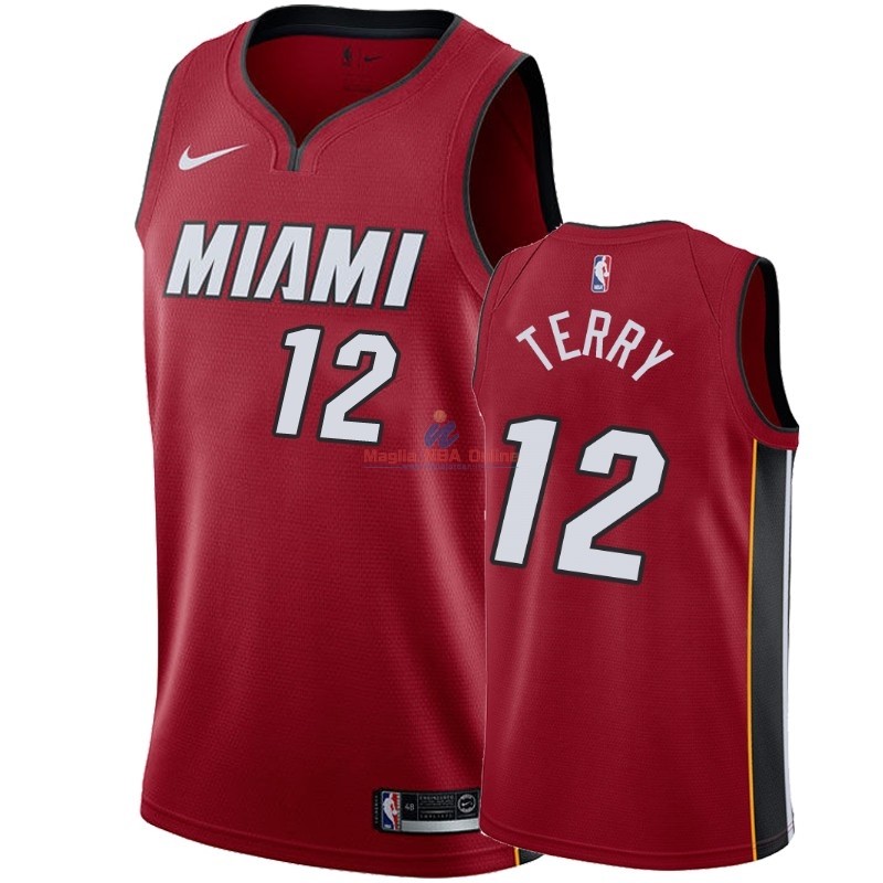 Acquista Maglia NBA Nike Miami Heat #12 Emanuel Terry Rosso Statement 2018-19