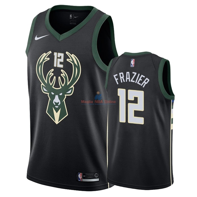 Acquista Maglia NBA Nike Milwaukee Bucks #12 Tim Frazier Nero Statement 2018-19