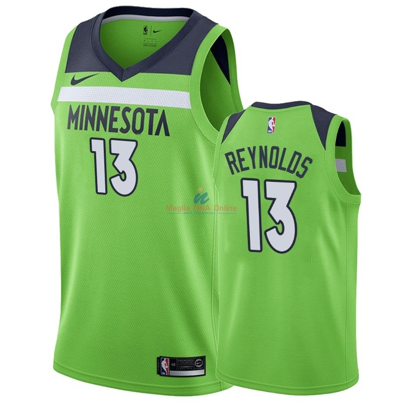 Acquista Maglia NBA Nike Minnesota Timberwolves #13 Cameron Reynolds Verde Statement