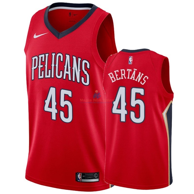 Acquista Maglia NBA Nike New Orleans Pelicans #45 Dairis Bertans Rosso Statement 2018-19