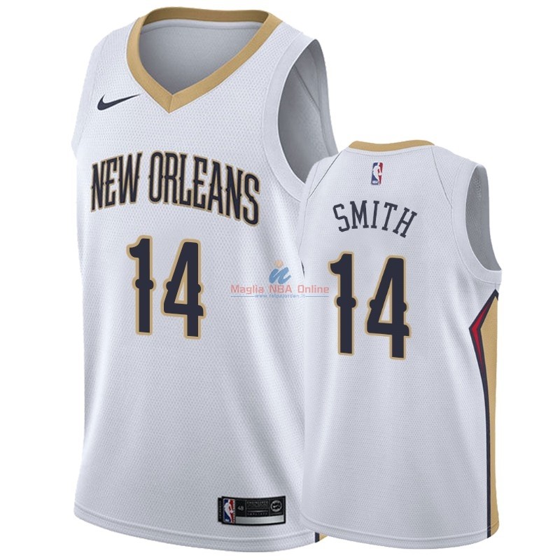 Acquista Maglia NBA Nike Nike New Orleans Pelicans #14 Jason Smith Bianco Association 2018-19