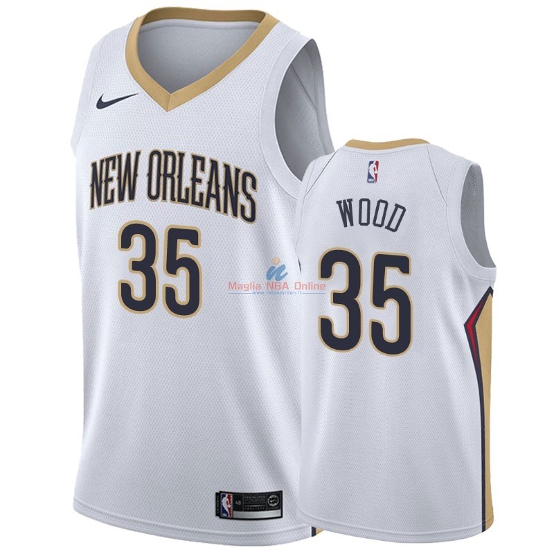 Acquista Maglia NBA Nike Nike New Orleans Pelicans #35 Christian Wood Bianco Association 2018-19
