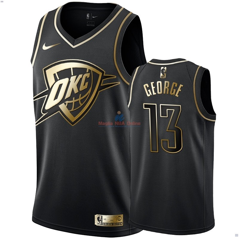 Acquista Maglia NBA Nike Oklahoma City Thunder #13 Paul George Oro Edition