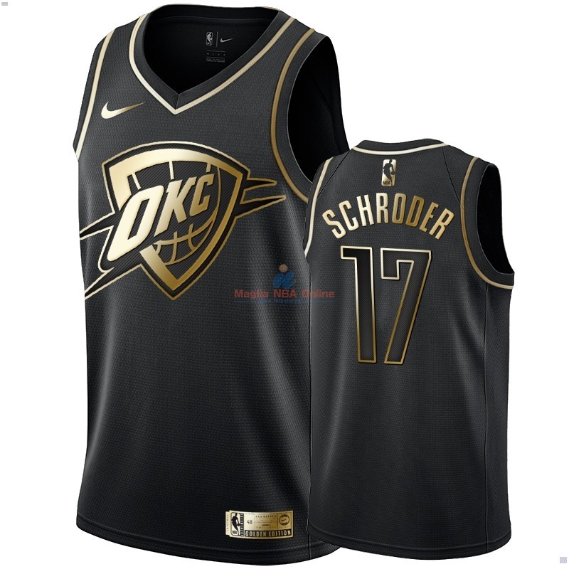 Acquista Maglia NBA Nike Oklahoma City Thunder #17 Dennis Schroder Oro Edition