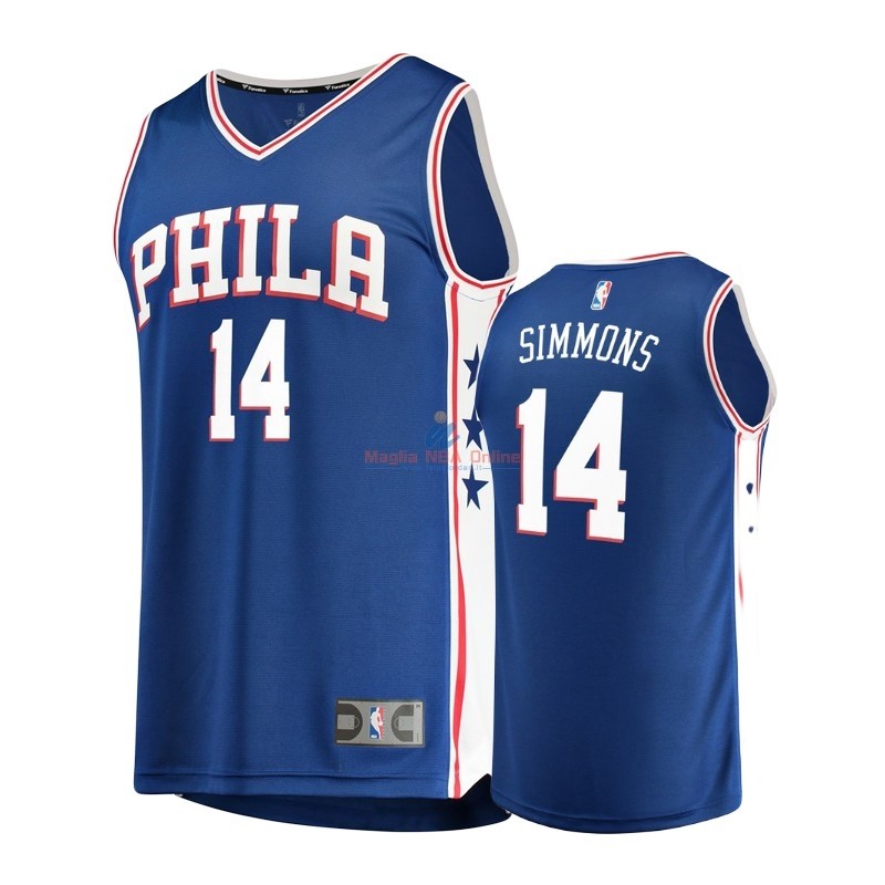 Acquista Maglia NBA Nike Philadelphia 76ers #14 Jonathon Simmons Blu Icon