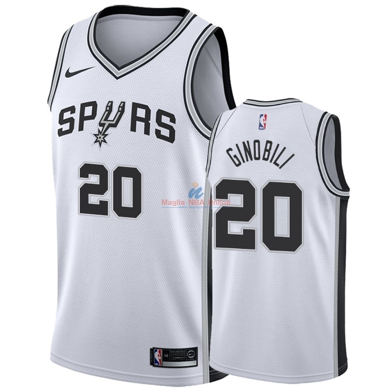 Acquista Maglia NBA Nike San Antonio Spurs #20 Manu Ginobili Bianco Association 2019