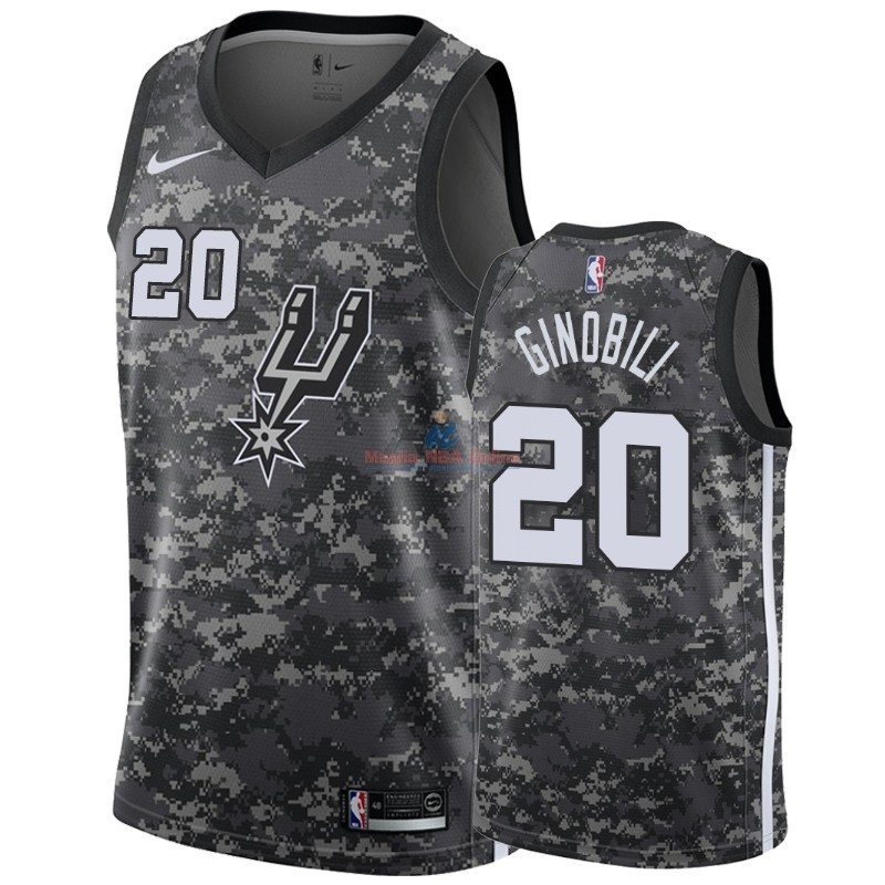 Acquista Maglia NBA Nike San Antonio Spurs #20 Manu Ginobili Nero Città 2019