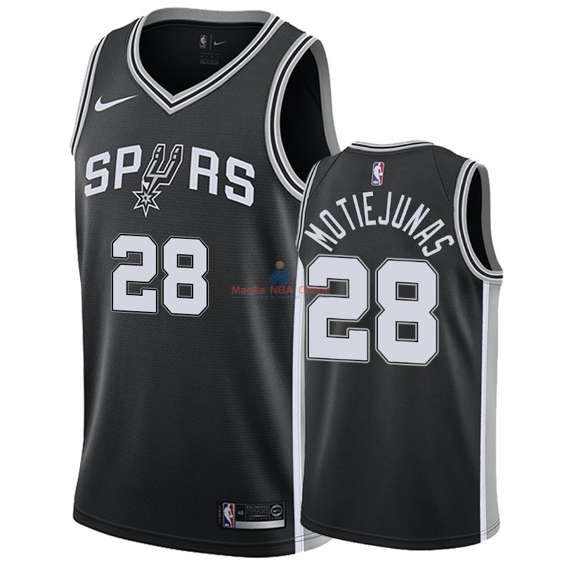 Acquista Maglia NBA Nike San Antonio Spurs #28 Donatas Motiejunas Nero Icon 2018-19