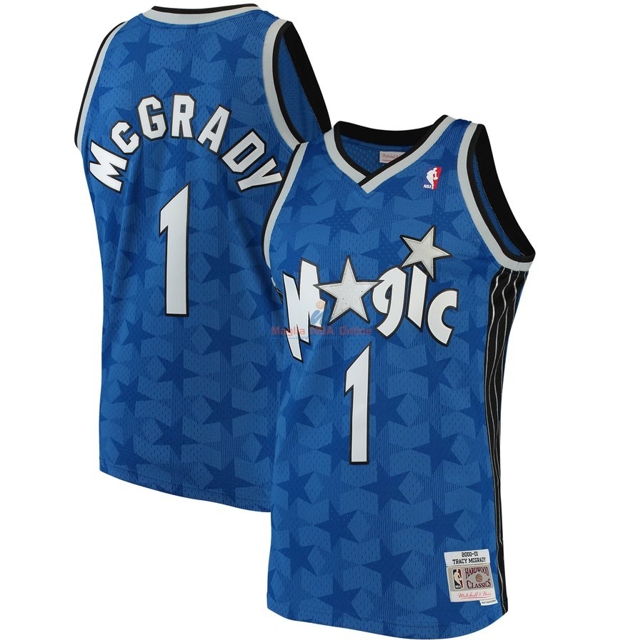 Acquista Maglia NBA Orlando Magic #1 Tracy McGrady Blu Hardwood Classics 2001-02
