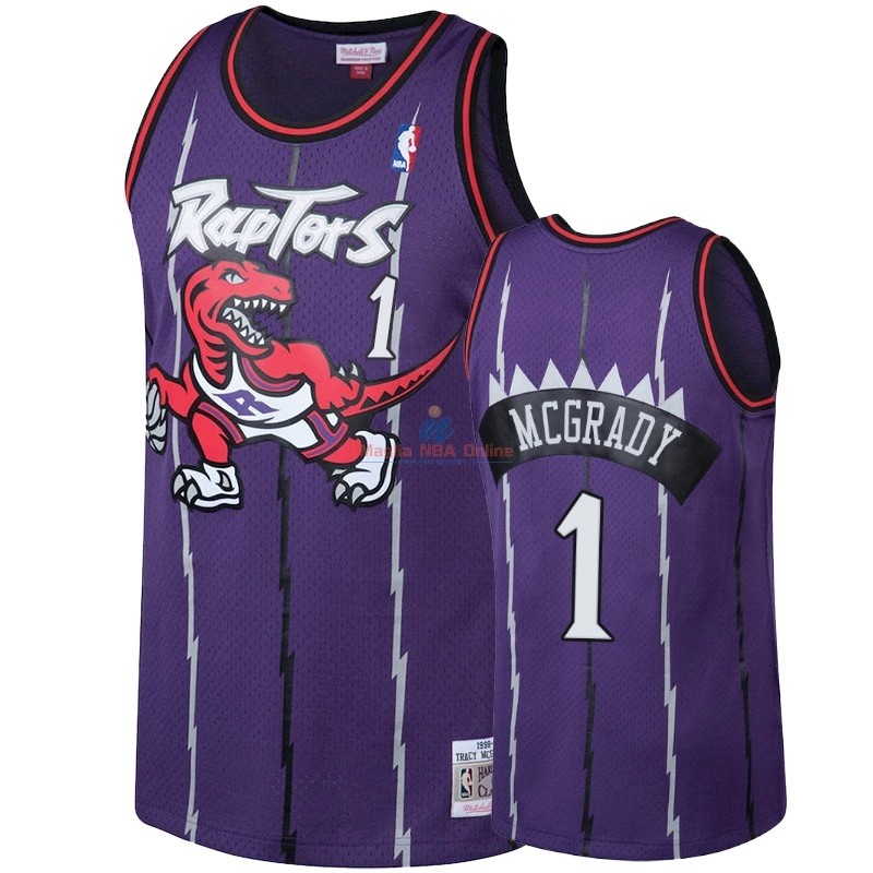 Acquista Maglia NBA Toronto Raptors #1 Tracy McGrady Porpora Hardwood Classic 1998-99