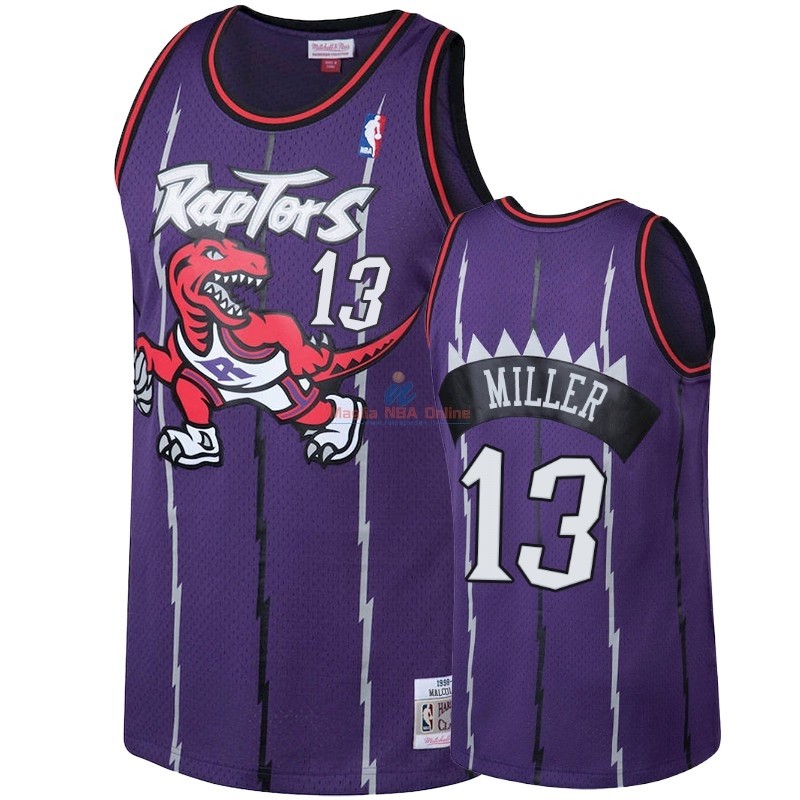 Acquista Maglia NBA Toronto Raptors #13 Malcolm Miller Porpora Hardwood Classic 1998-99