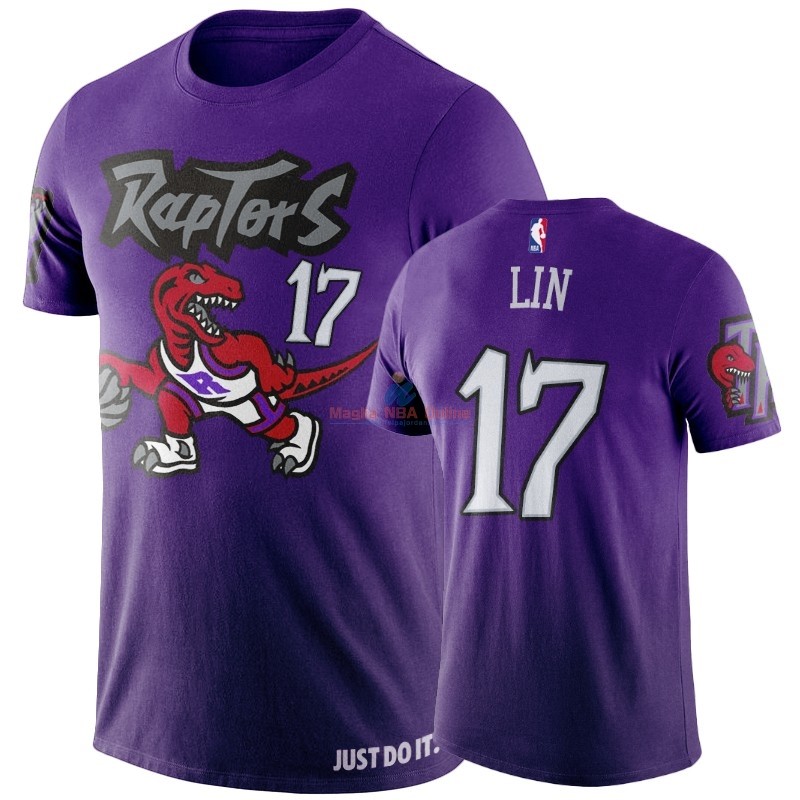 Acquista Maglia NBA Toronto Raptors Manica corta #17 Jeremy Lin Porpora Hardwood Classic