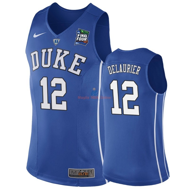 Acquista Maglia NCAA Duke #12 Javin DeLaurier Blu 2019