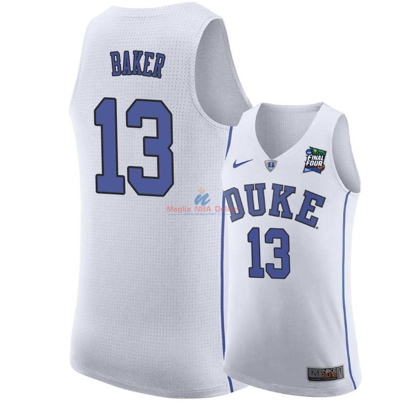 Acquista Maglia NCAA Duke #13 Joey Baker Bianco 2019