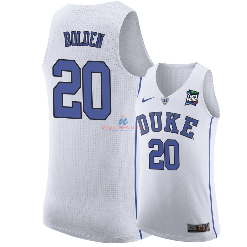 Acquista Maglia NCAA Duke #20 Marques Bolden Bianco 2019