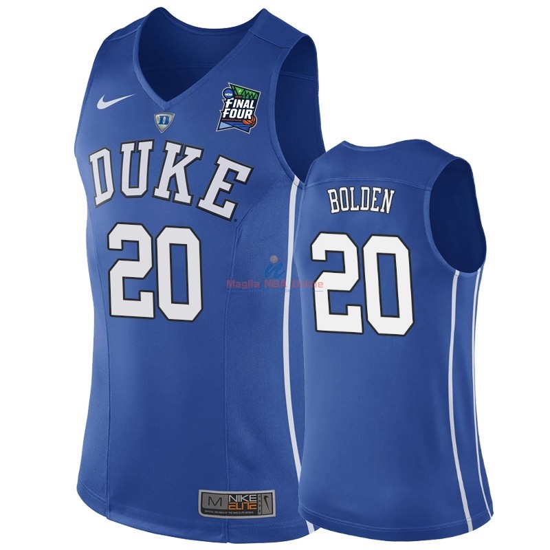 Acquista Maglia NCAA Duke #20 Marques Bolden Blu 2019