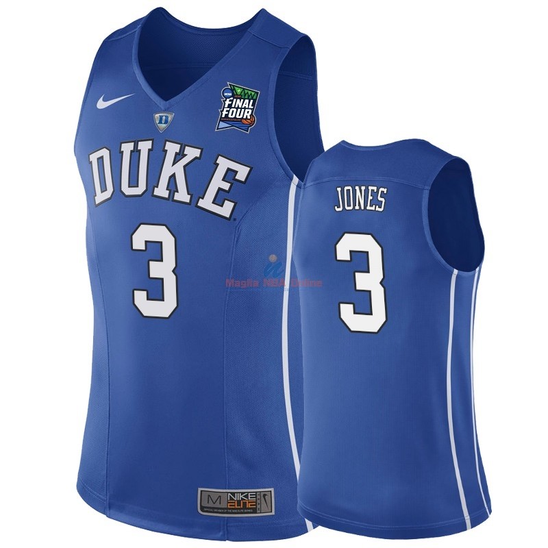 Acquista Maglia NCAA Duke #3 Tre Jones Blu 2019