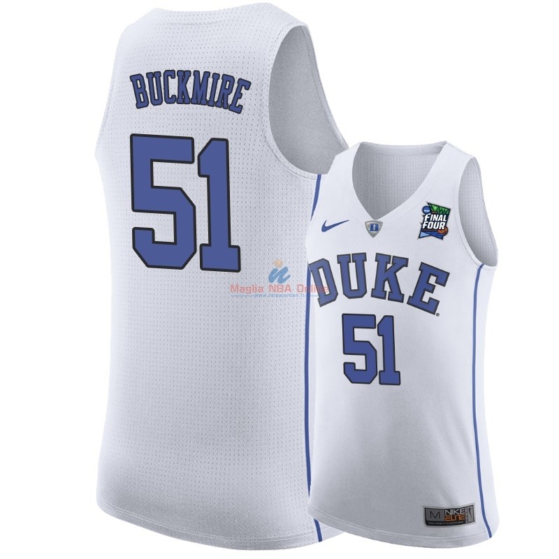 Acquista Maglia NCAA Duke #51 Mike Buckmire Bianco 2019