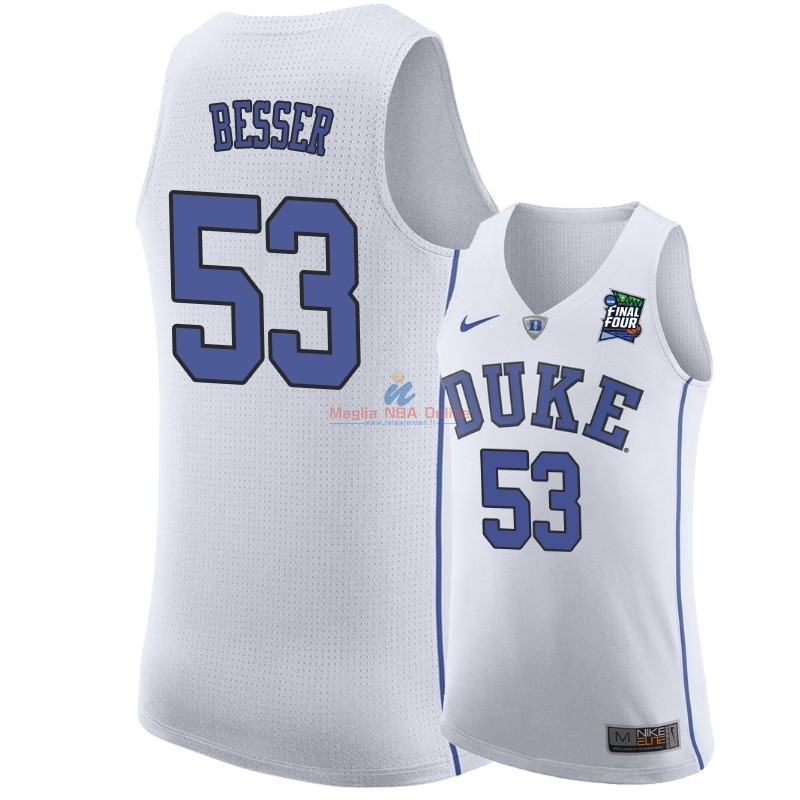 Acquista Maglia NCAA Duke #53 Brennan Besser Bianco 2019