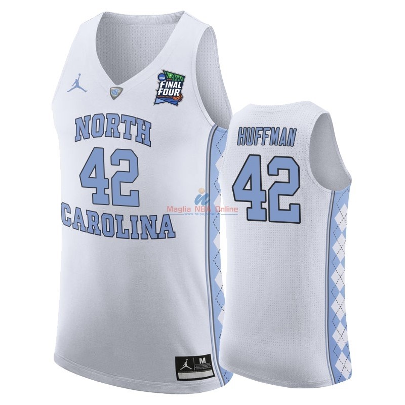 Acquista Maglia NCAA North Carolina #42 Brandon Huffman Blu Bianco