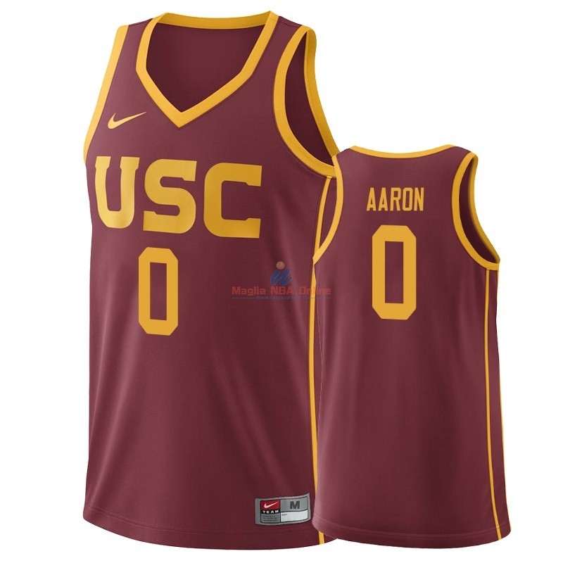 Acquista Maglia NCAA USC Trojans #0 Shaqquan Aaron Borgogna 2019