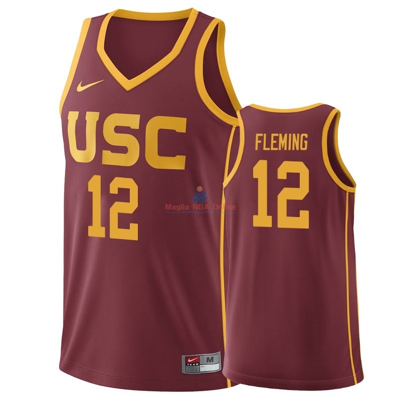 Acquista Maglia NCAA USC Trojans #12 Devin Fleming Borgogna 2019