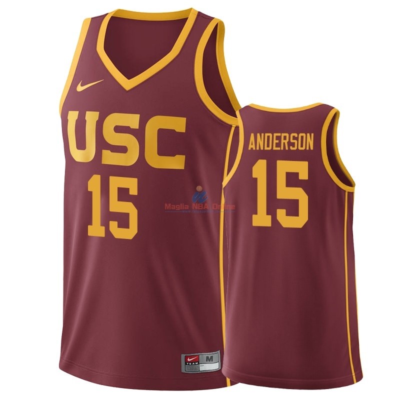 Acquista Maglia NCAA USC Trojans #15 McKay Anderson Borgogna 2019