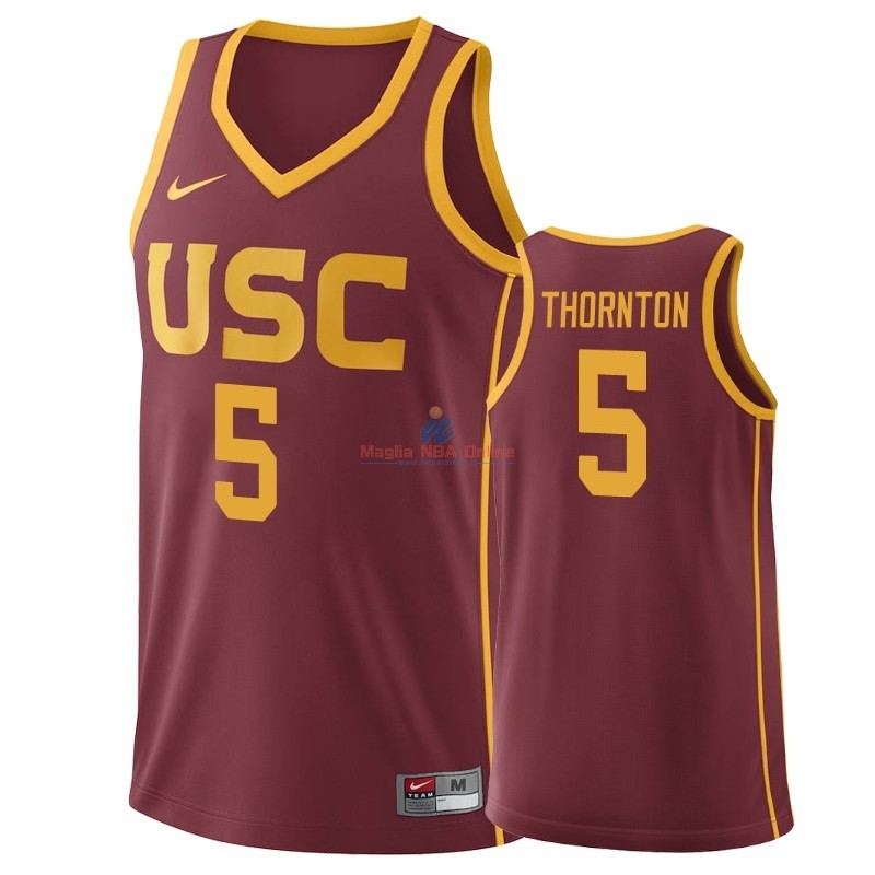 Acquista Maglia NCAA USC Trojans #5 Derryck Thornton Borgogna 2019