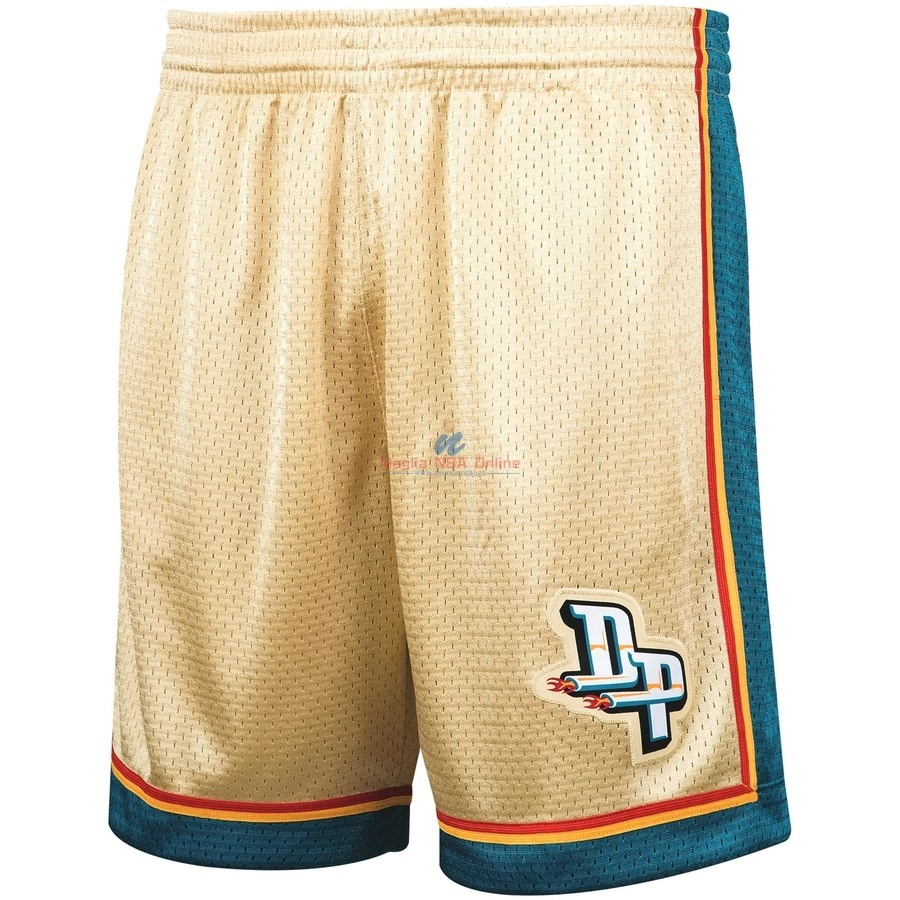 Acquista Pantaloni Basket Detroit Pistons Oro Hardwood Classics