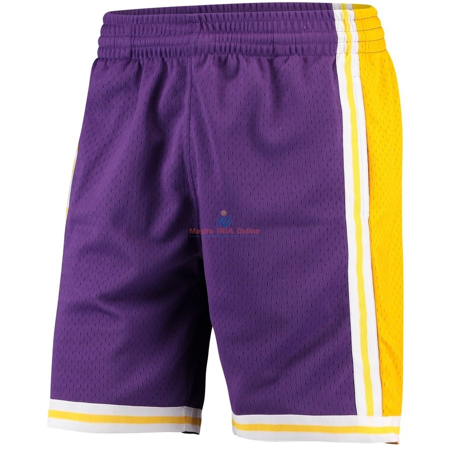 Acquista Pantaloni Basket Los Angeles Lakers Porpora Hardwood Classics