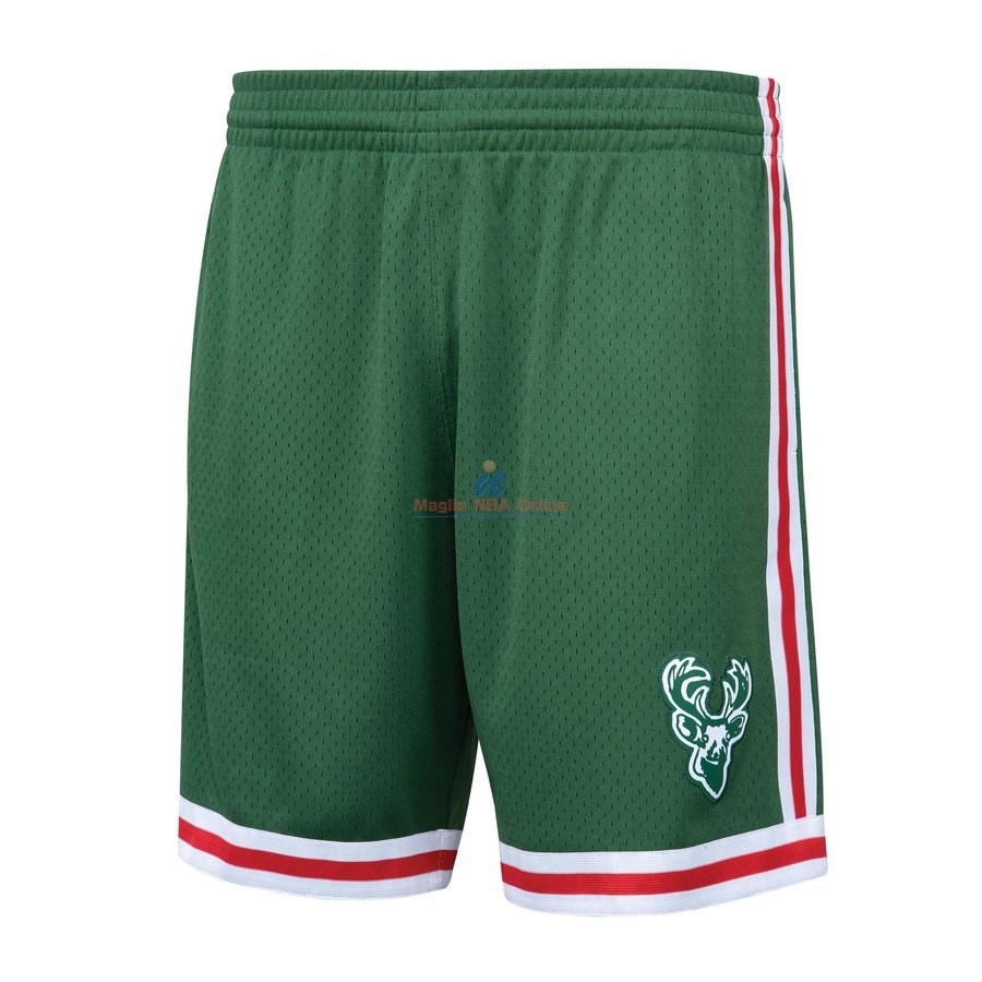 Acquista Pantaloni Basket Milwaukee Bucks Verde Hardwood Classics