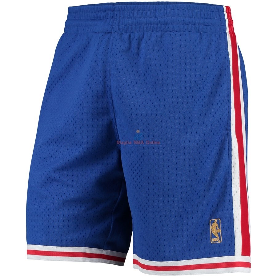 Acquista Pantaloni Basket Philadelphia 76ers Blu Hardwood Classics