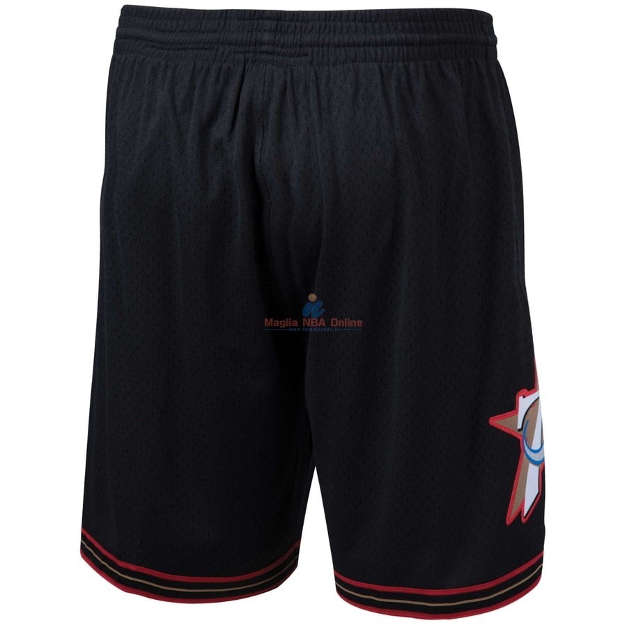 Acquista Pantaloni Basket Philadelphia 76ers Nero Hardwood Classics